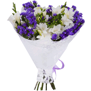 Arrangement of white freesias with delivery Ryazan