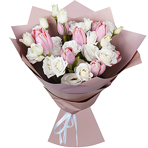 Arrangement of 15 tulips with delivery Ryazan