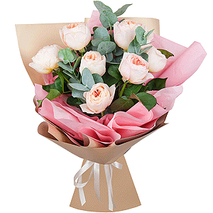 David Austin peonyroses - 11, Eucalyptus Cinerea, Wrapping Paper