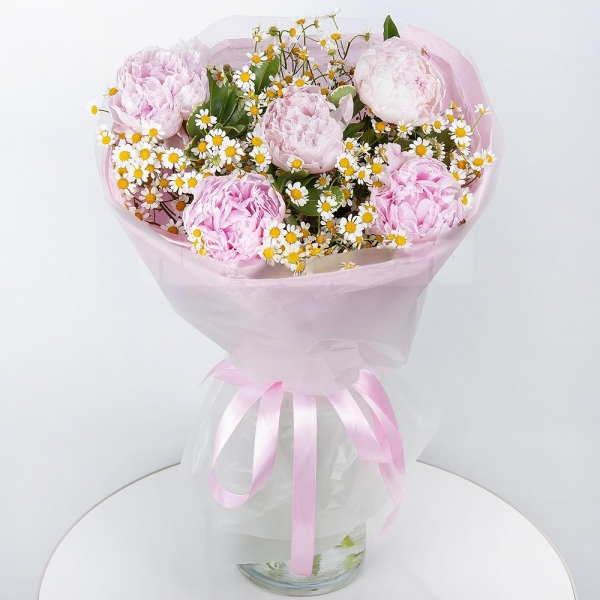 Peony pink - 7, Chamomile - 5, Wrapping Paper