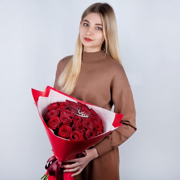 Red rose 50 cm - 41, Decorative crown, Wrapping Paper
