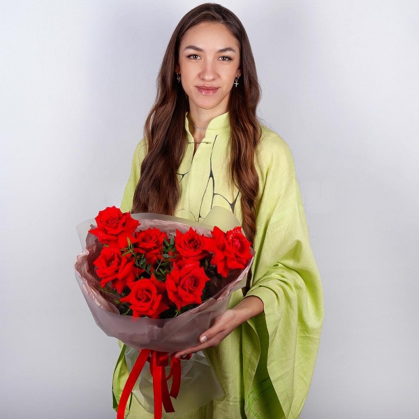 Rose Red 50 cm Ecuador - 9, Pistachio, Wrapping Paper